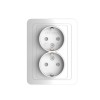 Розетка 2-м СП Classic 16А IP20 с заземл. защ. шторки бел. POWERMAN 1181718