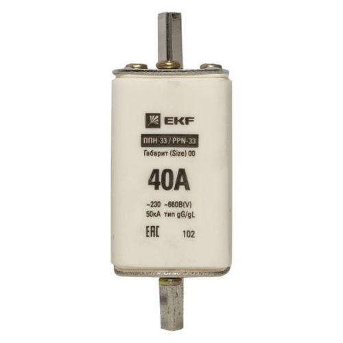 Вставка плавкая ППН-33 40А габарит 00 PROxima EKF fus-33/160/40