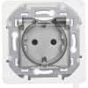 Розетка 1-м СП Inspiria 16А IP44 250В 2P+E защ. шторки с крышкой немецк. стандарт механизм алюм. Leg