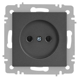 Розетка 1-м СП Accent 6-201-07 16А IP20 250В 2P графит Intro Б0063669