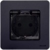 Розетка 1-м СП Inspiria 16А IP44 250В 2P+E защ. шторки с крышкой немецк. стандарт механизм антрацит