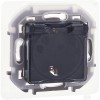 Розетка 1-м СП Inspiria 16А IP44 250В 2P+E защ. шторки с крышкой немецк. стандарт механизм антрацит