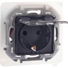 Розетка 1-м СП Inspiria 16А IP44 250В 2P+E защ. шторки с крышкой немецк. стандарт механизм антрацит