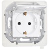 Розетка 1-м СП Inspiria 16А IP44 250В 2P+E защ. шторки с крышкой немецк. стандарт механизм бел. Leg
