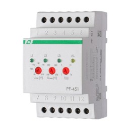 Переключатель фаз PF-451 (с выходами для контакторов; с регулируемыми верхними (230-260) и нижними (