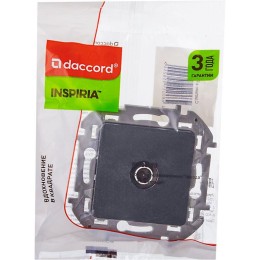 Розетка телевизионная TV Inspiria 2дБ 0-2400мГц с топологией "звезда" механизм антрацит Leg 673853