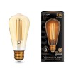 Лампа светодиодная филаментная Black Filament 8Вт ST64 золотая 2400К тепл. бел. E27 740лм GAUSS 1578