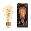 Лампа светодиодная филаментная Black Filament 6Вт ST64 золотая 2400К тепл. бел. E27 360лм GAUSS 1578