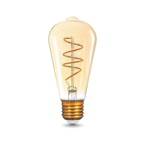 Лампа светодиодная филаментная Black Filament 6Вт ST64 золотая 2400К тепл. бел. E27 360лм GAUSS 1578