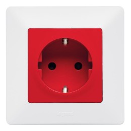Розетка 1-м СП Valena Life 16А IP20 250В 2P+E защ. шторки безвинтов. клеммы с лицев. панелью механиз