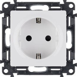 Розетка 1-м СП Valena Life 16А IP20 250В 2P+E защ. шторки безвинтов. клеммы с лицев. панелью механиз