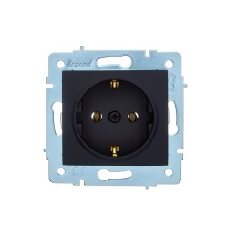 Розетка 1-м СП ASTI 16А IP20 с заземл. термопласт механизм черн. бархат. LEZARD 7081-4288-122B