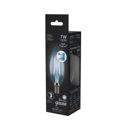 Лампа светодиодная филаментная Black Filament 7Вт свеча 4100К нейтр. бел. E14 580лм шаг. диммир. GAU