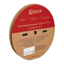 Трубка термоусадочная ТУТ нг 16/8 черн. (уп.100м) EKF tut-16-b