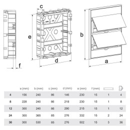 Бокс пластиковый ЩРВ-П-36 IP41 бел. дверь бел. Kranz KR-11-0237