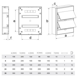 Бокс пластиковый ЩРН-П-36 IP41 бел. дверь бел. Kranz KR-11-0337