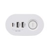 Удлинитель 3х1.5м на струбцине с заземл. с выкл. 3 USB выхода (2А+1С) IP20 ПВС 3х1 ETD-03U-150-wh (3