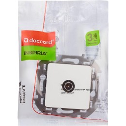 Розетка телевизионная проходная TV Inspiria 14дБ 5-862мГц механизм бел. Leg 673860