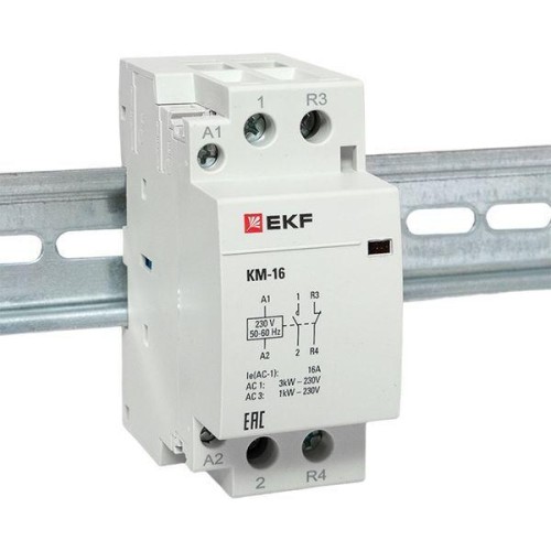 Контактор модульный КМ 16А NО+NC (2 мод.) EKF km-2-16-11