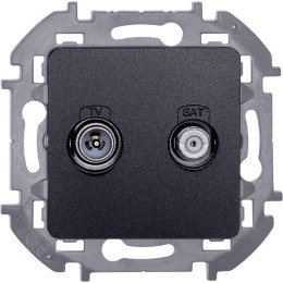 Розетка телевизионная TV/SAT Inspiria с топологией "звезда" механизм антрацит Leg 673883