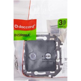 Розетка телевизионная TV/SAT Inspiria с топологией "звезда" механизм антрацит Leg 673883