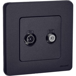 Розетка телевизионная TV/SAT Inspiria с топологией "звезда" механизм антрацит Leg 673883