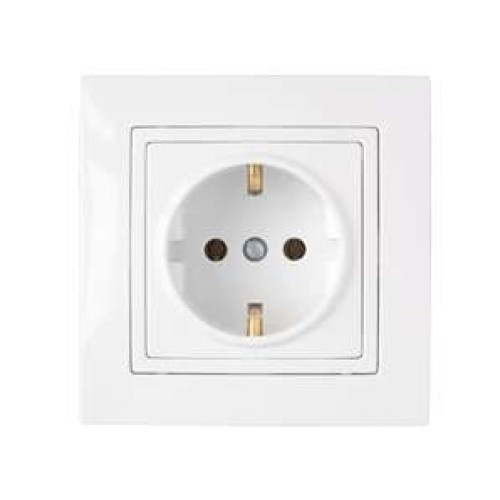 Розетка 1-м СП 16А IP20 с заземл. бел. Bylectrica РС16-339
