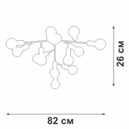 Люстра 12xE27 макс. 15Вт Vitaluce V4959-1/12PL