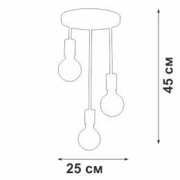 Люстра 3xE27 макс. 40Вт Vitaluce V4968-1/3PL