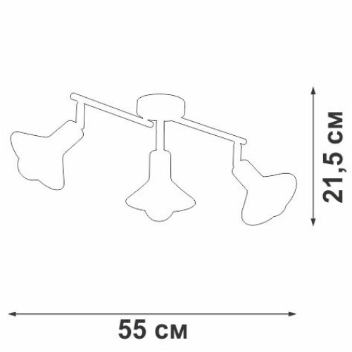 Люстра 3xE27 макс. 40Вт Vitaluce V4808-1/3PL