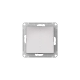 Выключатель 2-кл. AtlasDesign (сх. 5) 10AX быстрозажим. клем. механизм алюм. SE ATN000351S
