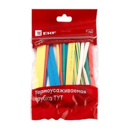 Набор трубок термоусадочных ТУТ 4/2; 6/3; 8/4; 10/5; 12/6 (7 цветов по 5шт 100мм) PROxima EKF tut-n-