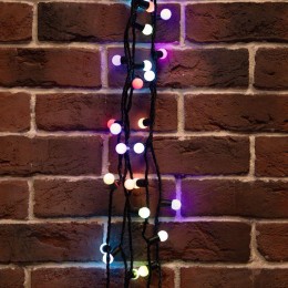 Гирлянда светодиодная "Мультишарики" 10м d17.5мм 100LED RGB 16Вт 220-240В IP65 провод ПВХ черн. (нуж