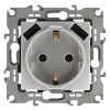 Розетка 16А 250В 2P+E с 2хUSB 5В-3А защ. шторки Эра12 алюм. 12-4109-03 ЭРА Б0047842