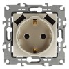 Розетка 16А 250В 2P+E с 2хUSB 5В-3А защ. шторки Эра12 шампань 12-4109-04 ЭРА Б0047843