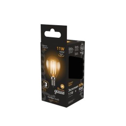 Лампа светодиодная филаментная Black Filament 11Вт P45 шар 2700К тепл. бел. E14 810лм GAUSS 10580111