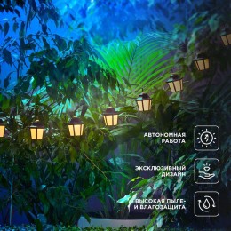 Гирлянда садовая Дэнлонг 3000К встроен. аккумулятор солнечная панель коллекция Пекин Rexant 602-2430