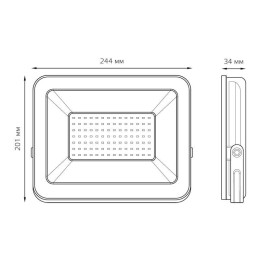 Прожектор светодиодный Elementary 70Вт 6500К IP65 5950лм 175-265В ДО ПРОМО G2 черн. GAUSS 613100370P