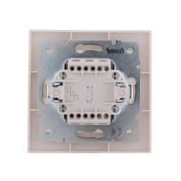 Выключатель 1-кл. СП Rain 10А IP20 с подсветкой жемчуж./бел. метал. LEZARD 703-3030-111