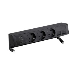 Блок розеточный настольный Simon 400 3х2P+E 2хUSB зарядное устройство адаптер для 2хRJ45 моноблок че