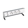 Блок розеточный настольный Simon 400 3х2P+E 2хUSB зарядное устройство адаптер для 2хRJ45 моноблок ал