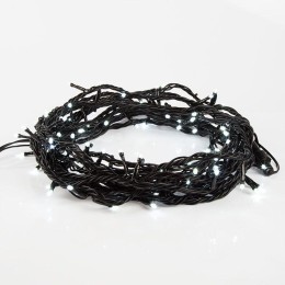 Гирлянда светодиодная управляемая"Нить" 10м 100LED бел. 10Вт 220-240В IP65 8 режимов провод ПВХ черн