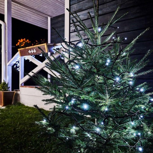 Гирлянда светодиодная управляемая"Нить" 10м 100LED бел. 10Вт 220-240В IP65 8 режимов провод ПВХ черн