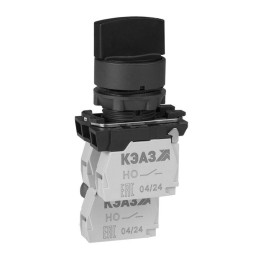 Переключатель КПЕ1631Р-черный-3но+1нз-ручка-фикс-2поз-IP65 КЭАЗ 274307