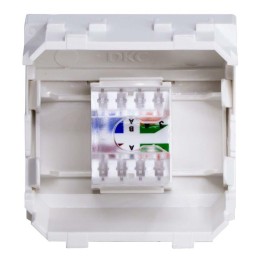 Розетка компьютерная 1-м СП 2мод. Brava RJ45 кат.5E бел. DKC 76655B