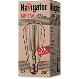Лампа накаливания 71 957 NI-V-ST64-SC17-60-230-E27-CLG 60Вт E27 220-230В Navigator 71957