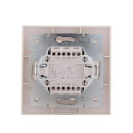 Выключатель 2-кл. СП Rain 10А IP20 с подсветкой жемчуж./бел. метал. LEZARD 703-3030-112