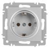 Розетка 1-м СП Accent 6-202-03 16А IP20 250В 2P+E Schuko алюм. Intro Б0063686