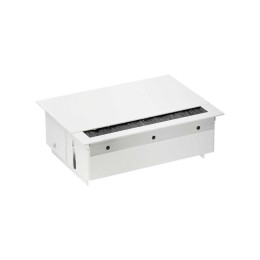 Блок розеточный врезной с крышкой ввод щетка 2х2P+E 2хUSB зарядное уст. 1 пустой мод. бел. Simon 400