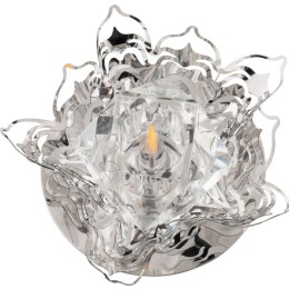 Светильник декоративный встраиваемый DLS-F128 G4 CHROME/CLEAR "Fiore" без лампы G4 основание металл;